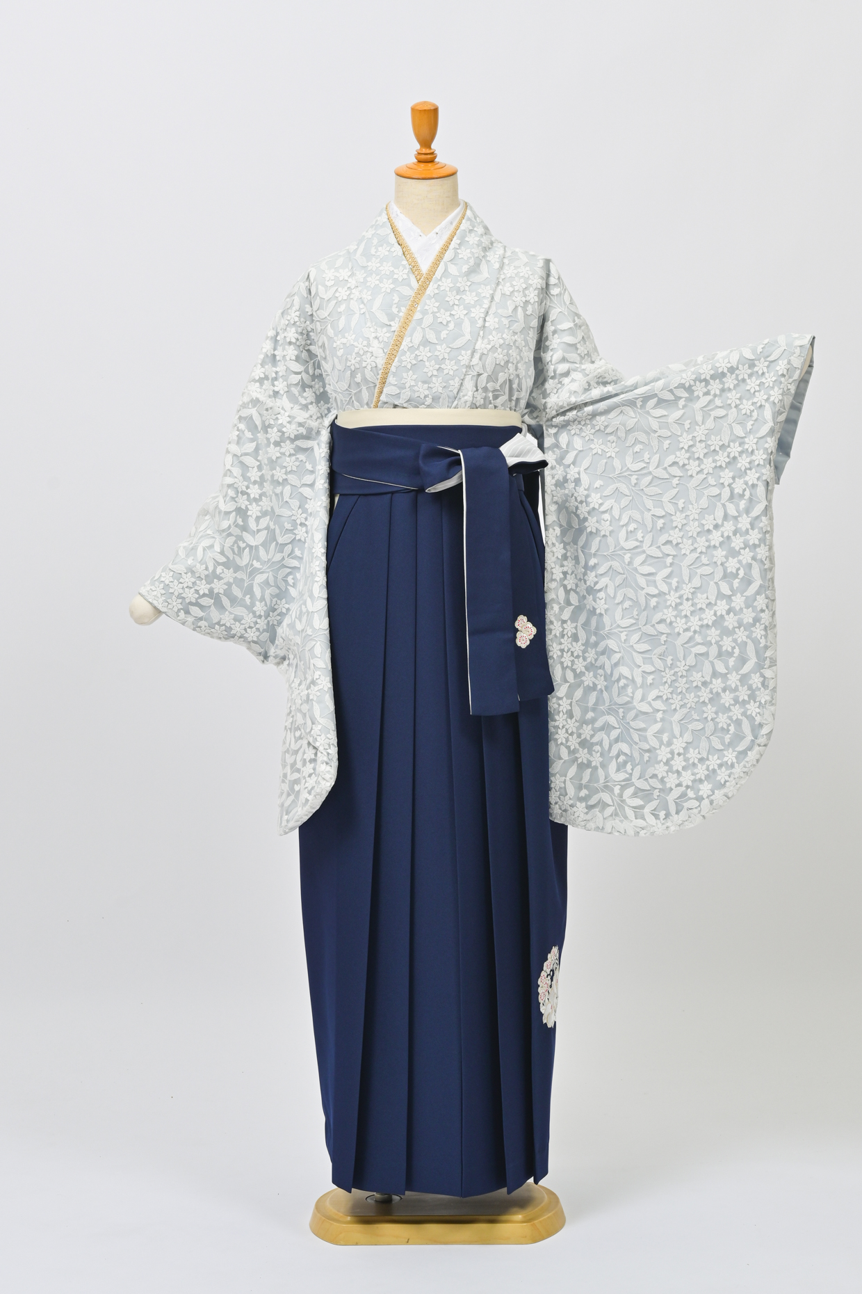 草花×レース・水色