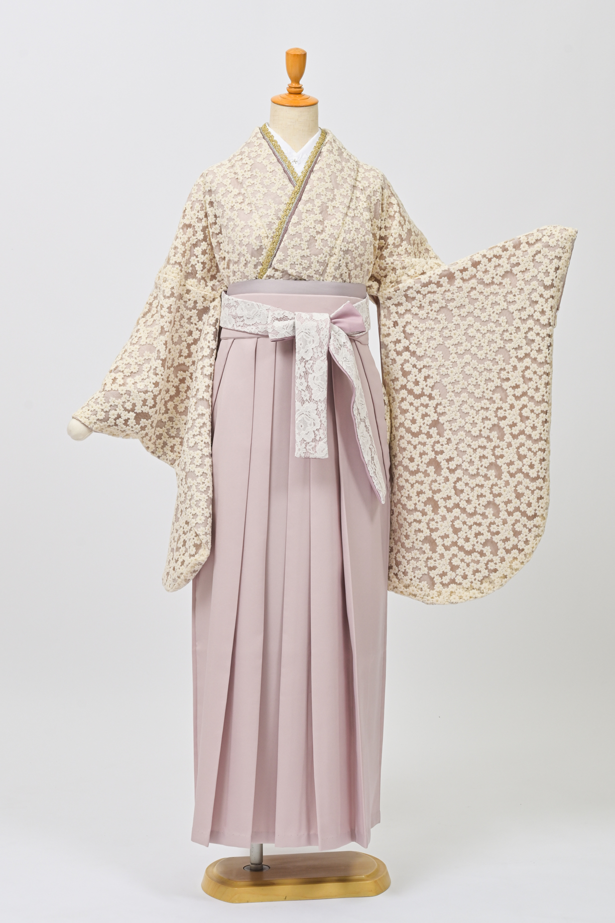 花×レース・くすみピンク